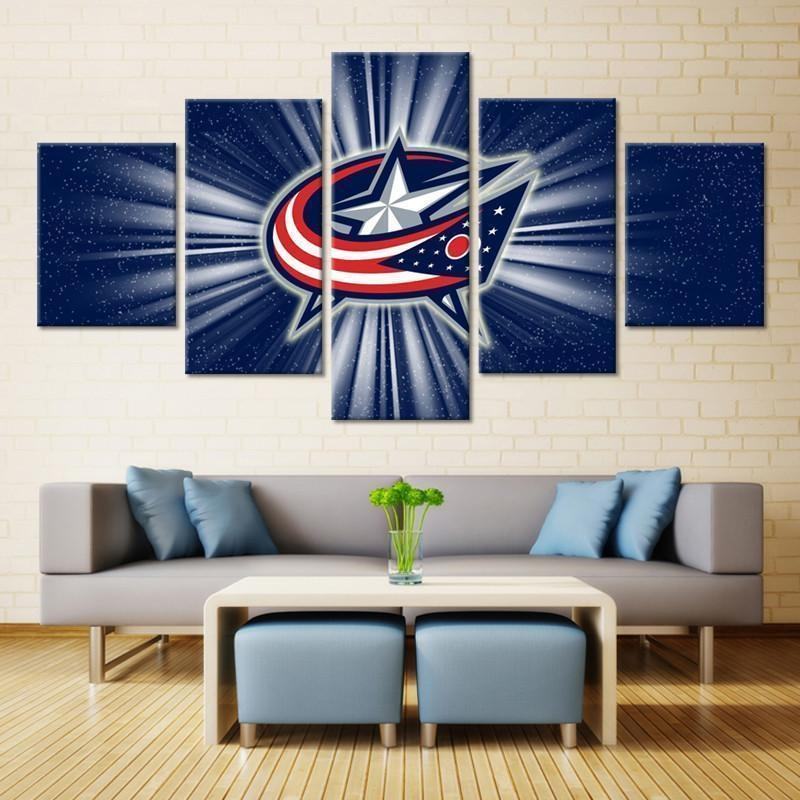Columbus Blue Jackets Logo Ice Hockey Leinwandbilder Kunstdrucke Rahmen