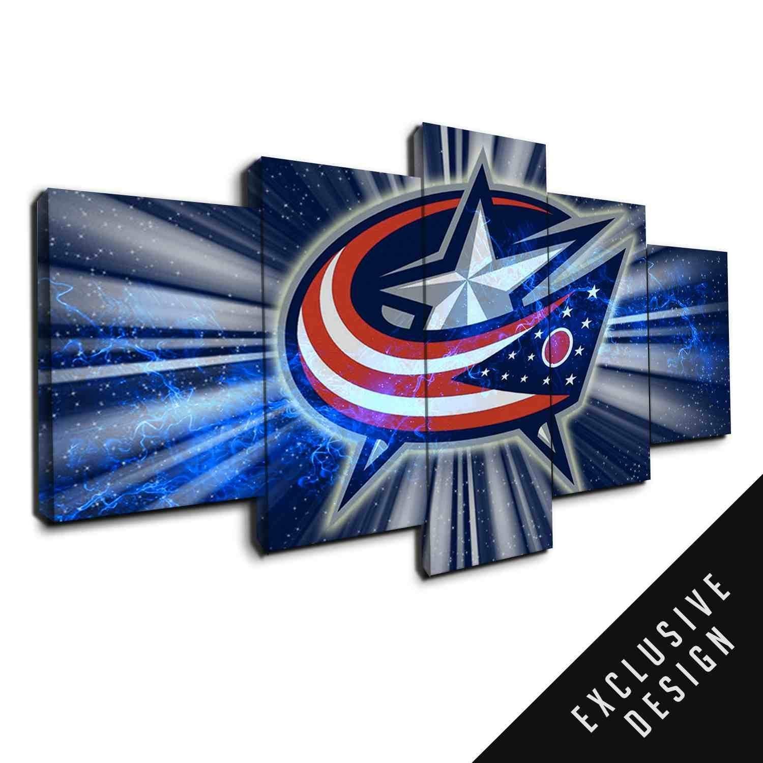 Columbus Blue Jackets NHL Team Thunderbolt Leinwandbilder – Kunstdrucke