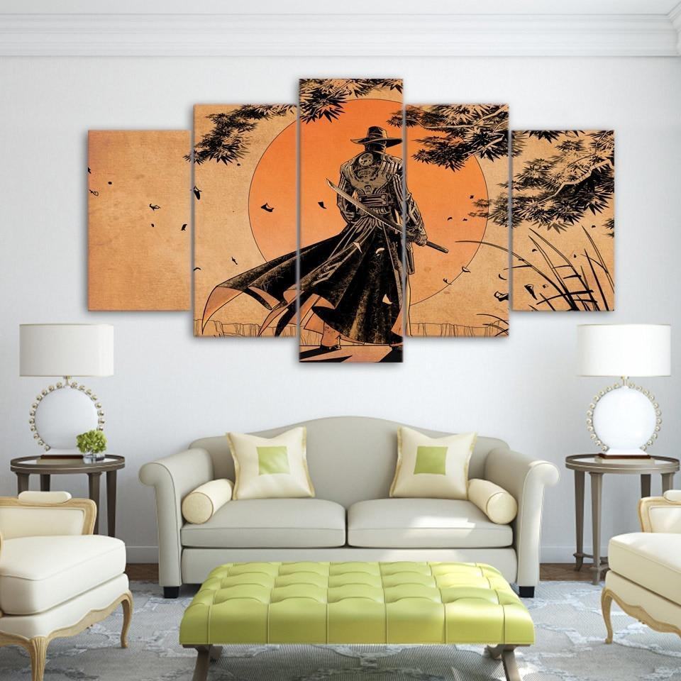 Comic Samurai Anime Leinwandbilder Kunstdrucke Rahmen
