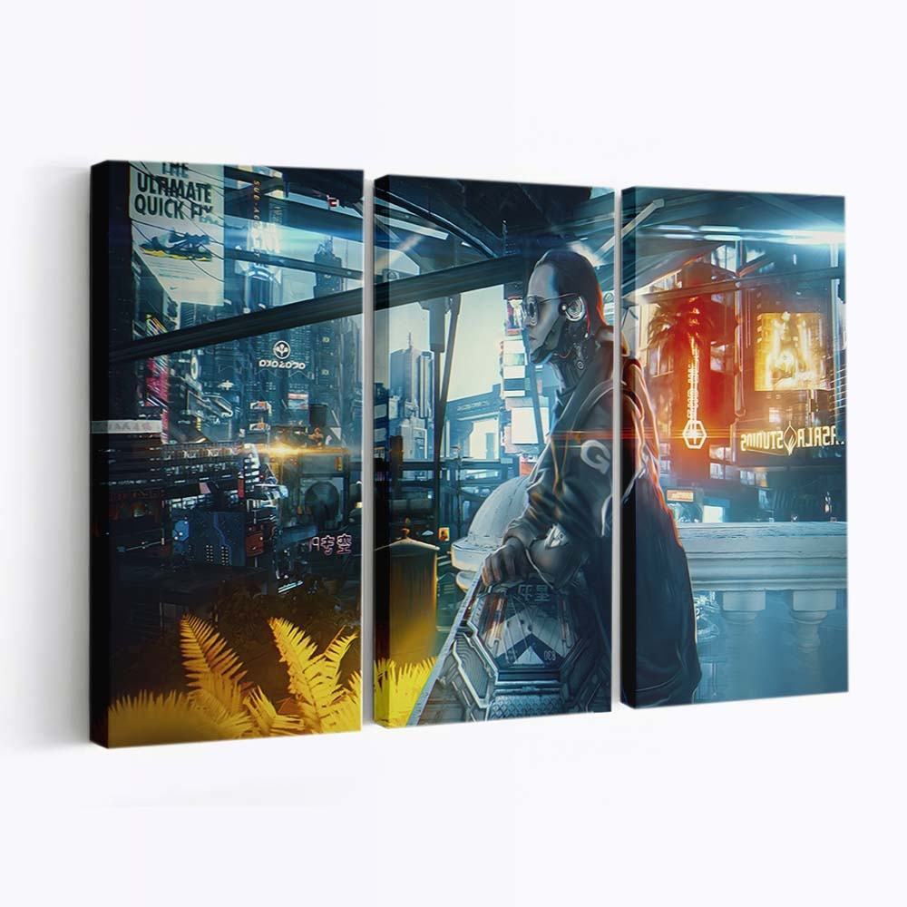 Cyberpunk 2077 City Life Scifi T8 Leinwandbilder Wandbilder