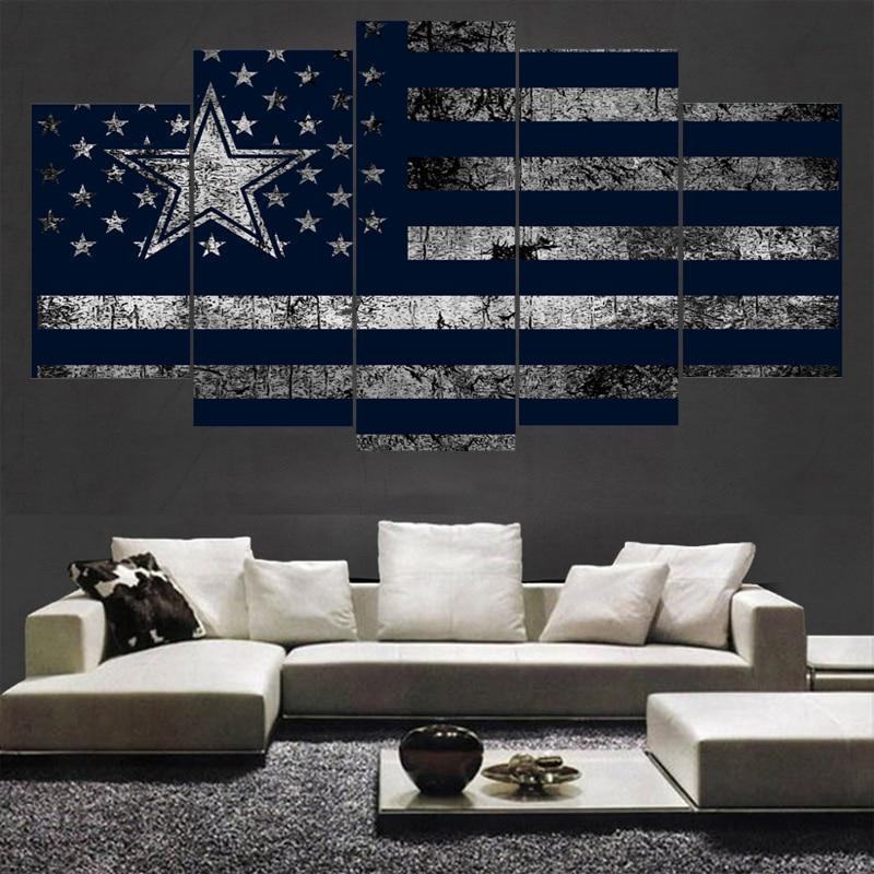 Dallas Cowboys Flag Logo 2 Football Leinwandbilder Kunstdrucke Rahmen
