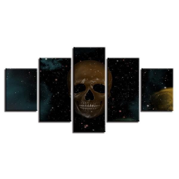 dark skull starry sky wall abstract leinwandbilder kunstdrucke 4151
