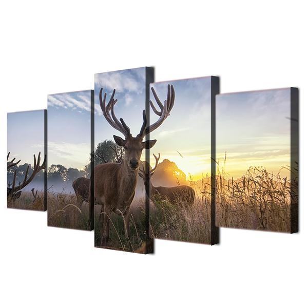 deer sunrise sunset animal leinwandbilder kunstdrucke 4519