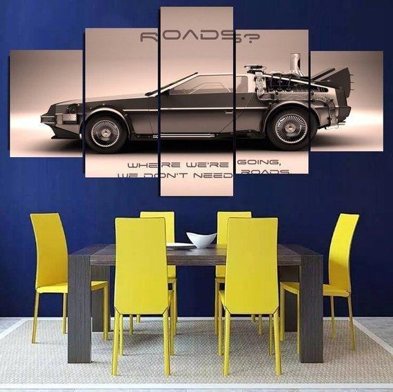 Delorean Back To The Future Sport Leinwandbilder – Kunstdrucke Sport