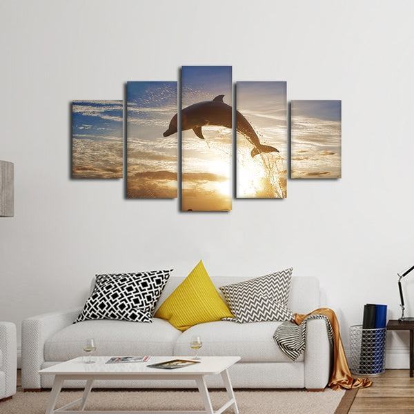 Delphinspringen Leinwandbilder Kunstdrucke Rahmen