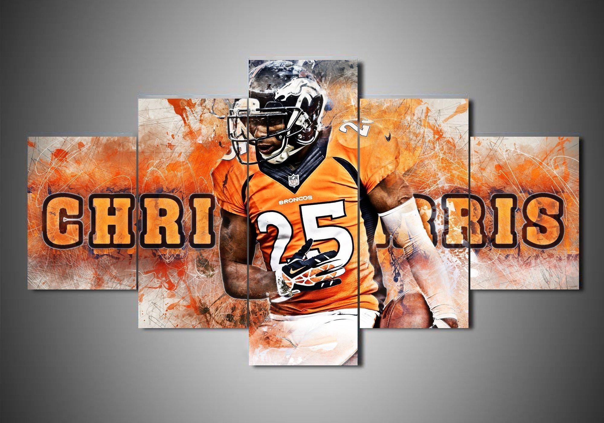 Denver Broncos Chris Harris Sport Leinwandbilder – Kunstdrucke Football