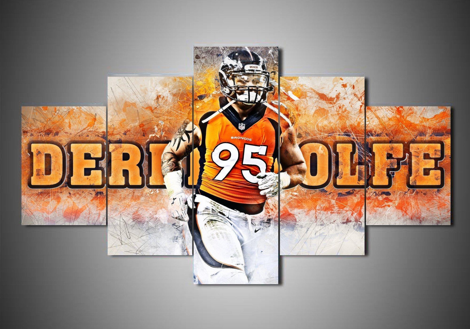Denver Broncos Derek Wolfe Sport Leinwandbilder – Kunstdrucke Football
