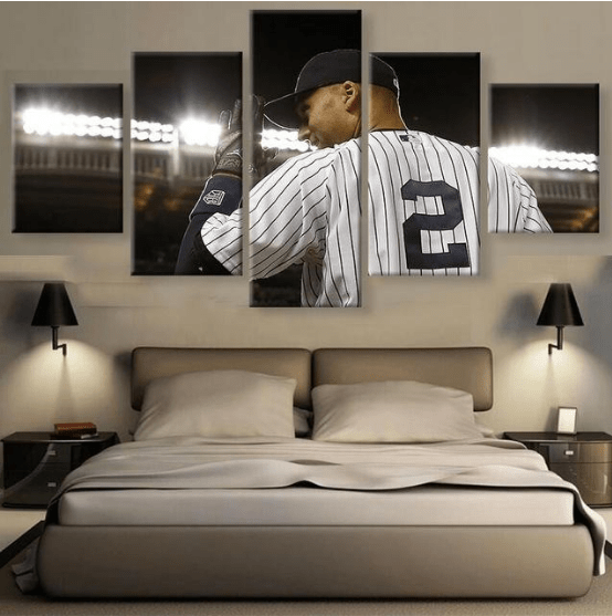 Derek Jeter Baseball Sport Leinwandbilder – Kunstdrucke Baseball