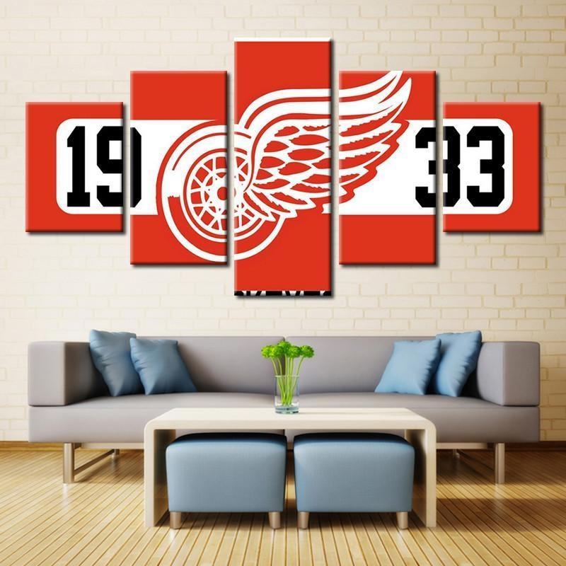 Detroit Red Wings 1933 Logo Sport Leinwandbilder – Kunstdrucke Hockey