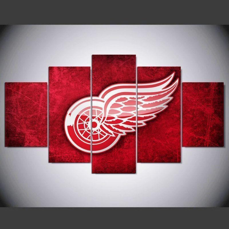 Detroit Red Wings Logo Nhl Ice Hockey Leinwandbilder Kunstdrucke Rahmen