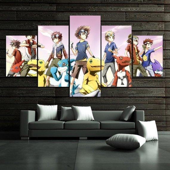 Digital Monster Japanese Anime Leinwandbilder Kunstdrucke Rahmen