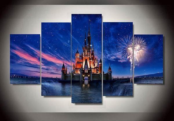 Disney Castle 7 Cartoon Leinwandbilder Kunstdrucke  