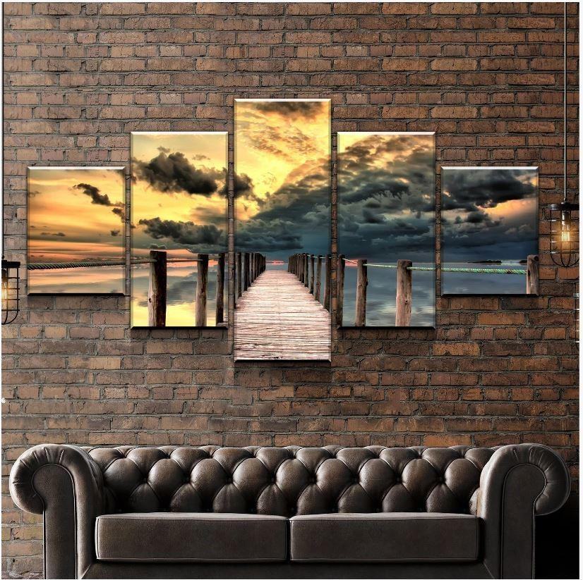 Dock Sonnenaufgang Leinwandbilder Kunstdrucke Rahmen