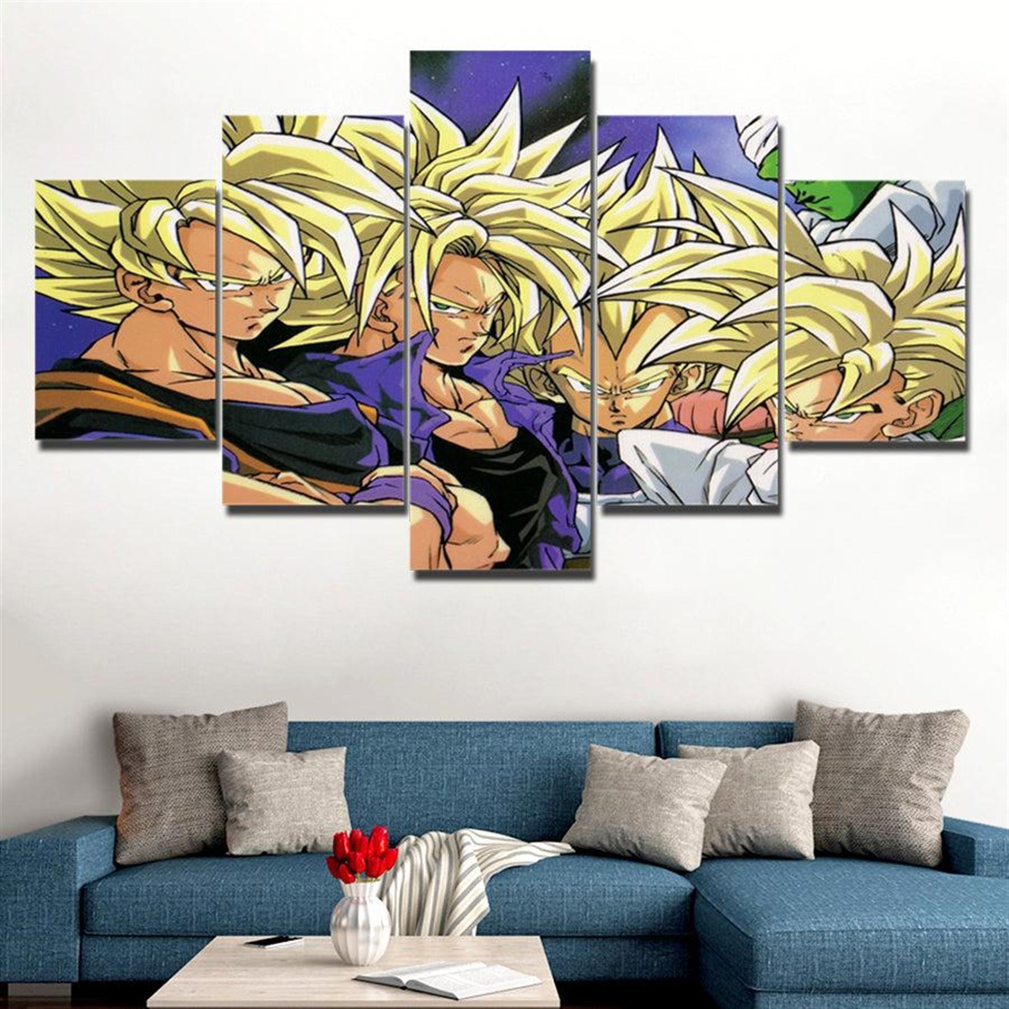dragon ball z super saiyan anime leinwandbilder kunstdrucke mit rahmen 5546