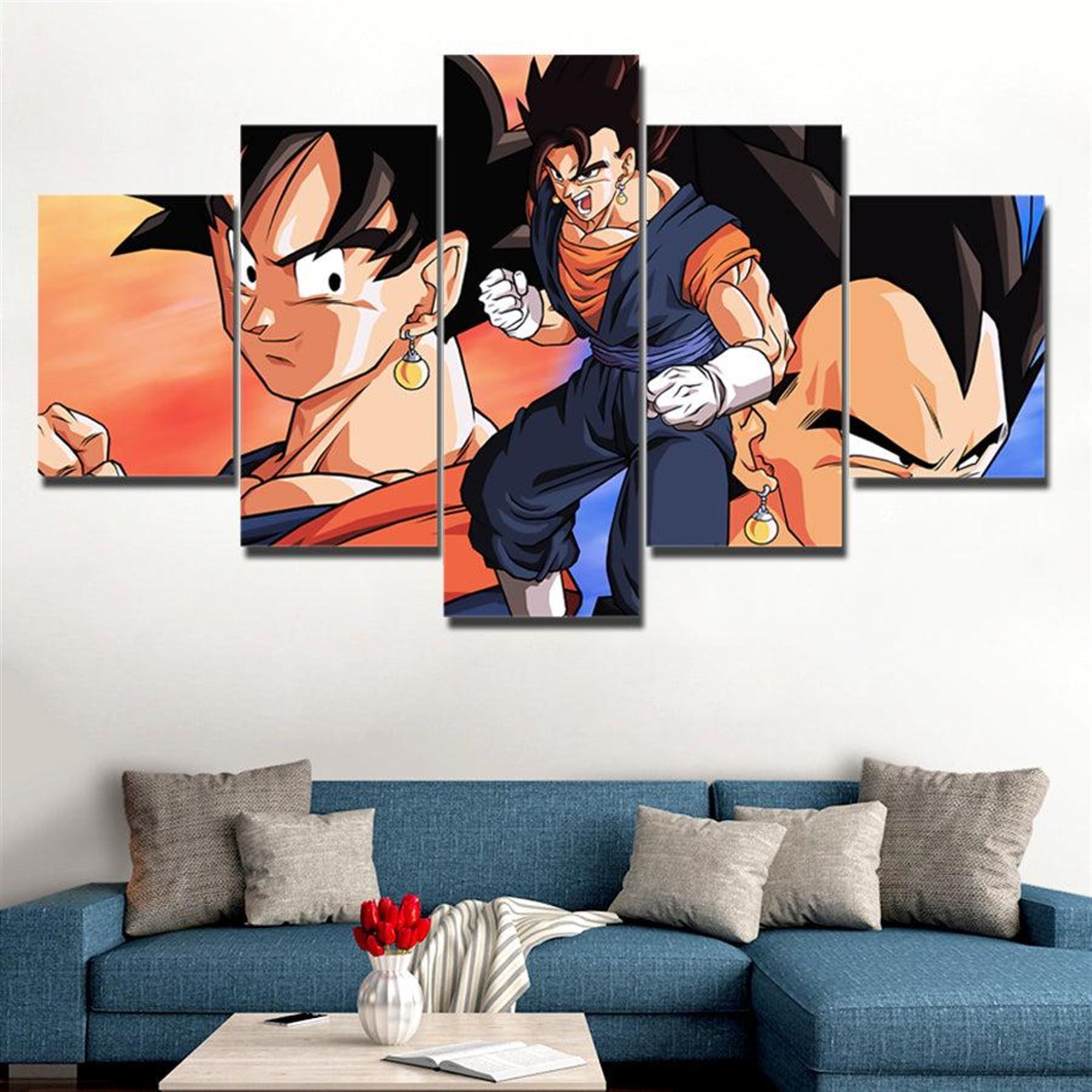 Dragon Balls San Goku Und Vegeta: Anime Leinwandbilder Kunstdrucke Mit Rahmen