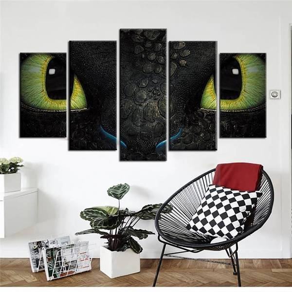 Dragon Toothless Karikatur Leinwandbilder Kunstdrucke Rahmen