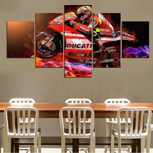 Ducati Motorcycle Sportbike Racing Sport Leinwandbilder – Kunstdrucke Motorsport