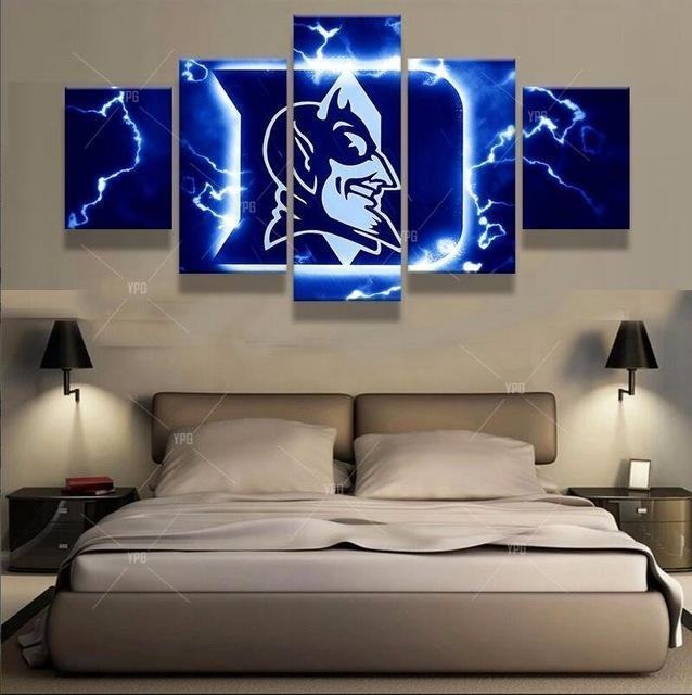 Duke Blue Devils Thunder Logo Basketball Leinwandbilder Kunstdrucke Rahmen