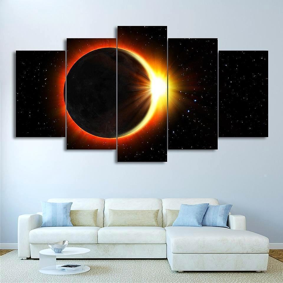 Eclipse Painting Space Universe Leinwandbilder Kunstdrucke  