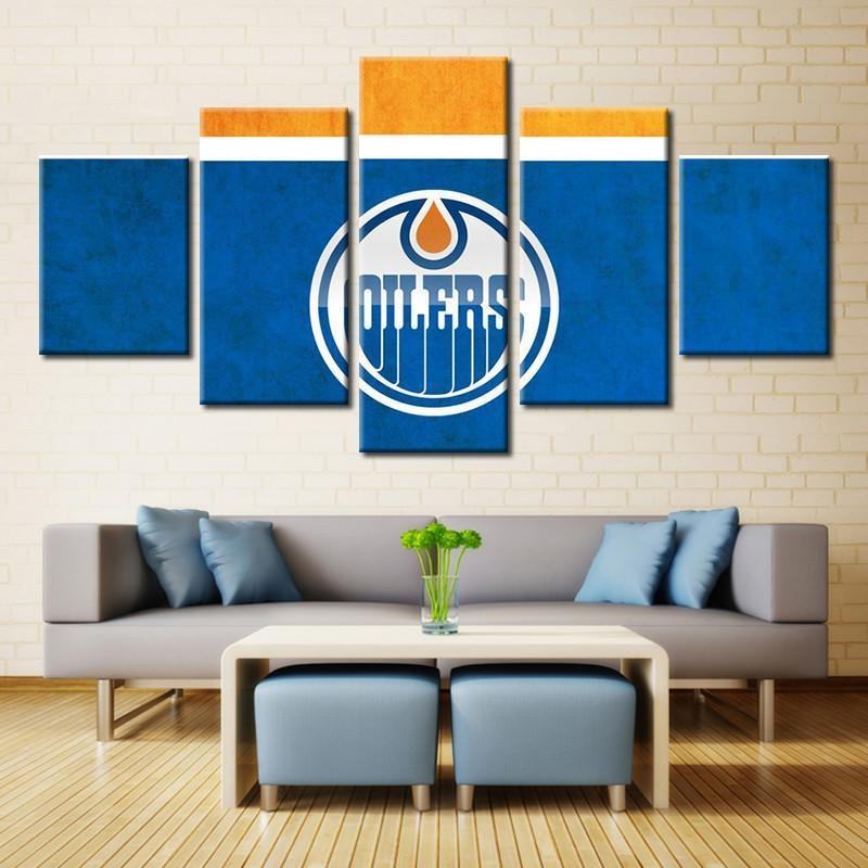 Edmonton Oilers NHL Team Logo Sport Leinwandbilder – Kunstdrucke Hockey