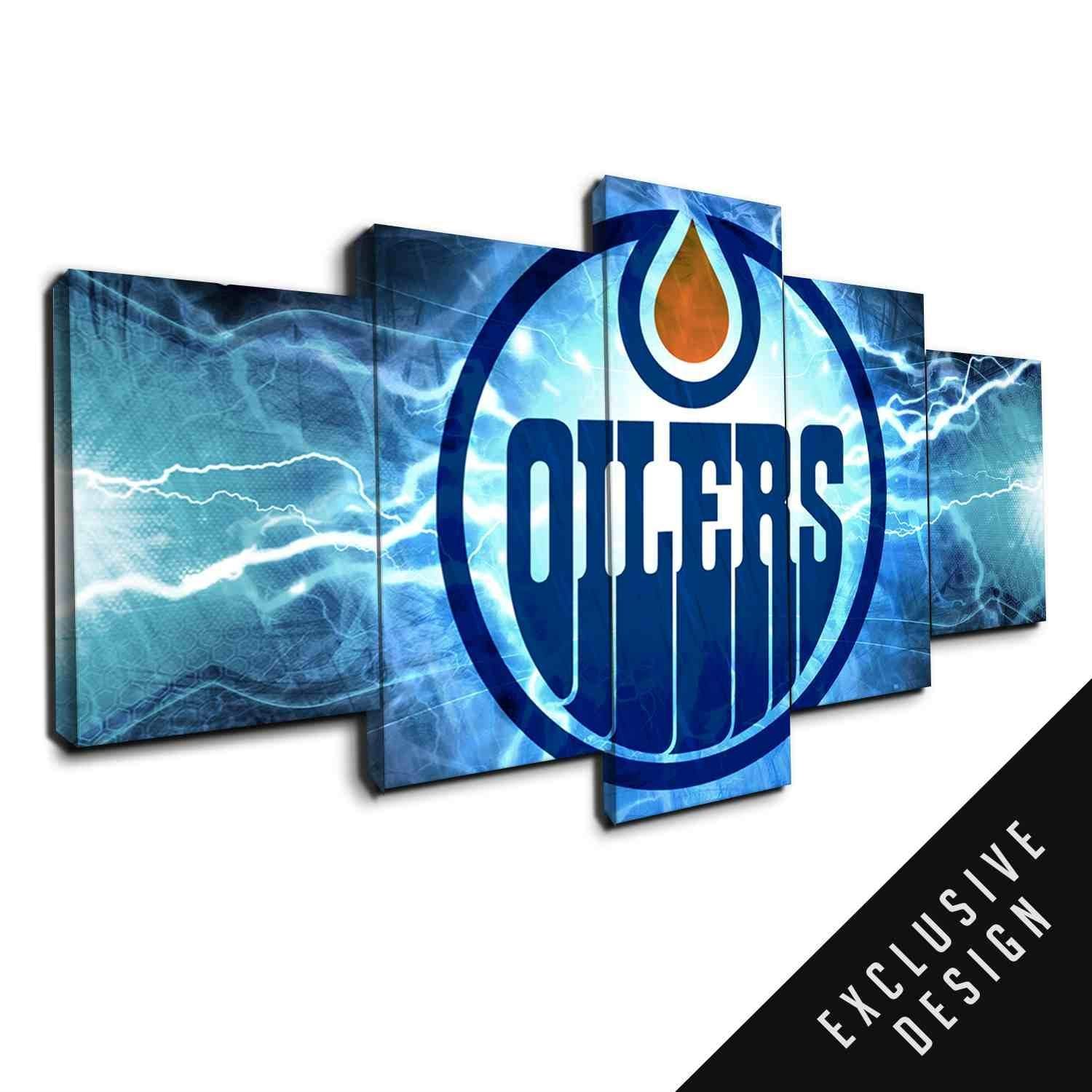 Edmonton Oilers NHL Team Thunderbolt Sport Leinwandbilder – Kunstdrucke Hockey