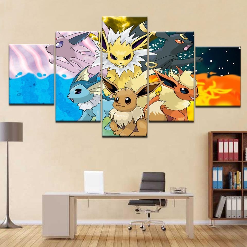 Eevee Pokemon Karikatur Leinwandbilder Kunstdrucke Rahmen