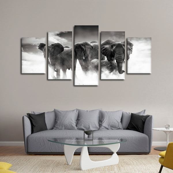 Elefantenfamilie Leinwandbilder Kunstdrucke Rahmen