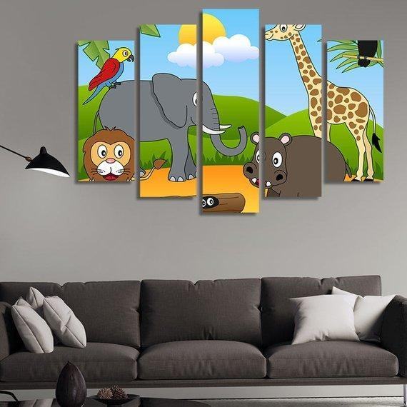 Elephan 03 Karikatur Leinwandbilder Kunstdrucke Rahmen