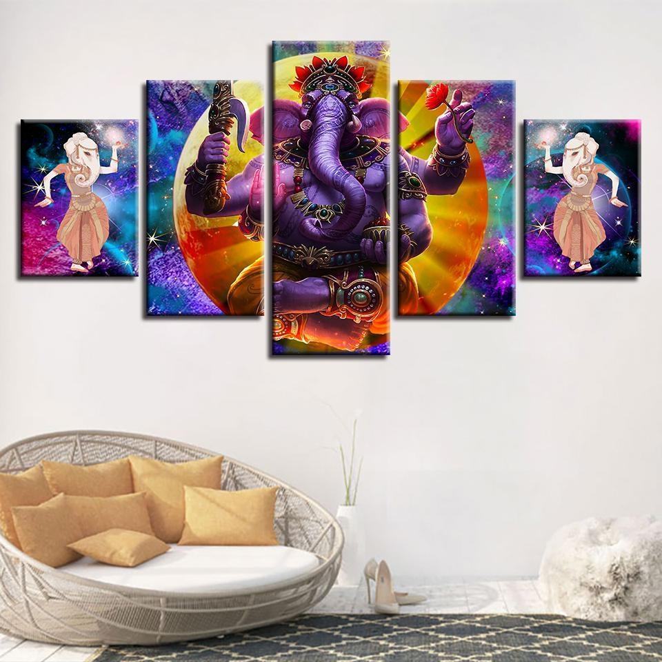 elephant trunk god ganesha 1 religion leinwandbilder kunstdrucke rahmen 4012