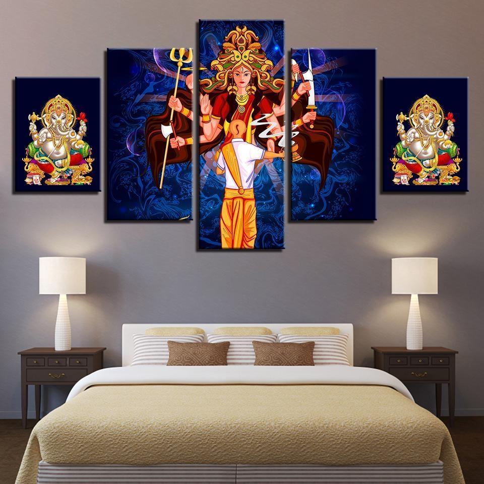Elephant Trunk God Ganesha 3 Religion Leinwandbilder Kunstdrucke Rahmen