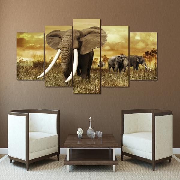 Elephants With Large Tusks Animal Leinwandbilder Kunstdrucke  