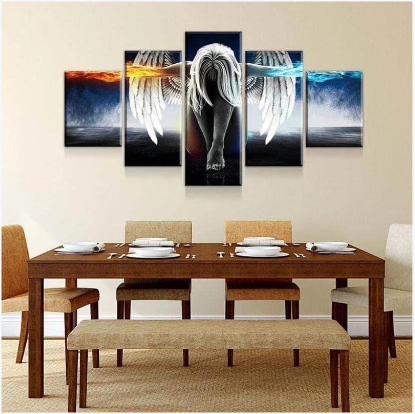 Engel Feuer Eis Leinwandbilder Kunstdrucke Rahmen