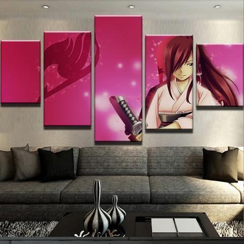 Erza Fairy Tail Anime Leinwandbilder Kunstdrucke Rahmen