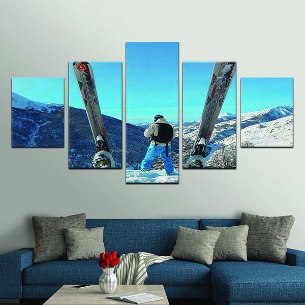 Extreme Skiing Sport Leinwandbilder – Kunstdrucke Skiing