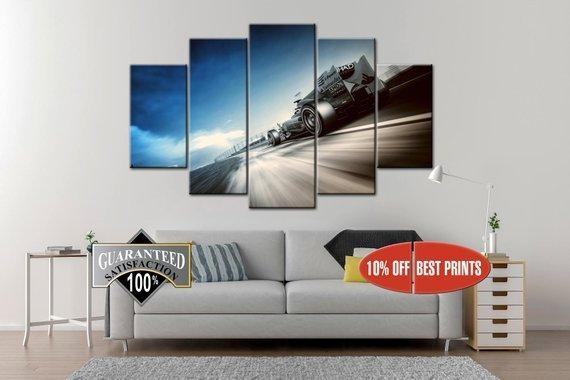 F1 Racing Racing On The Car Sport Leinwandbilder – Kunstdrucke Racing