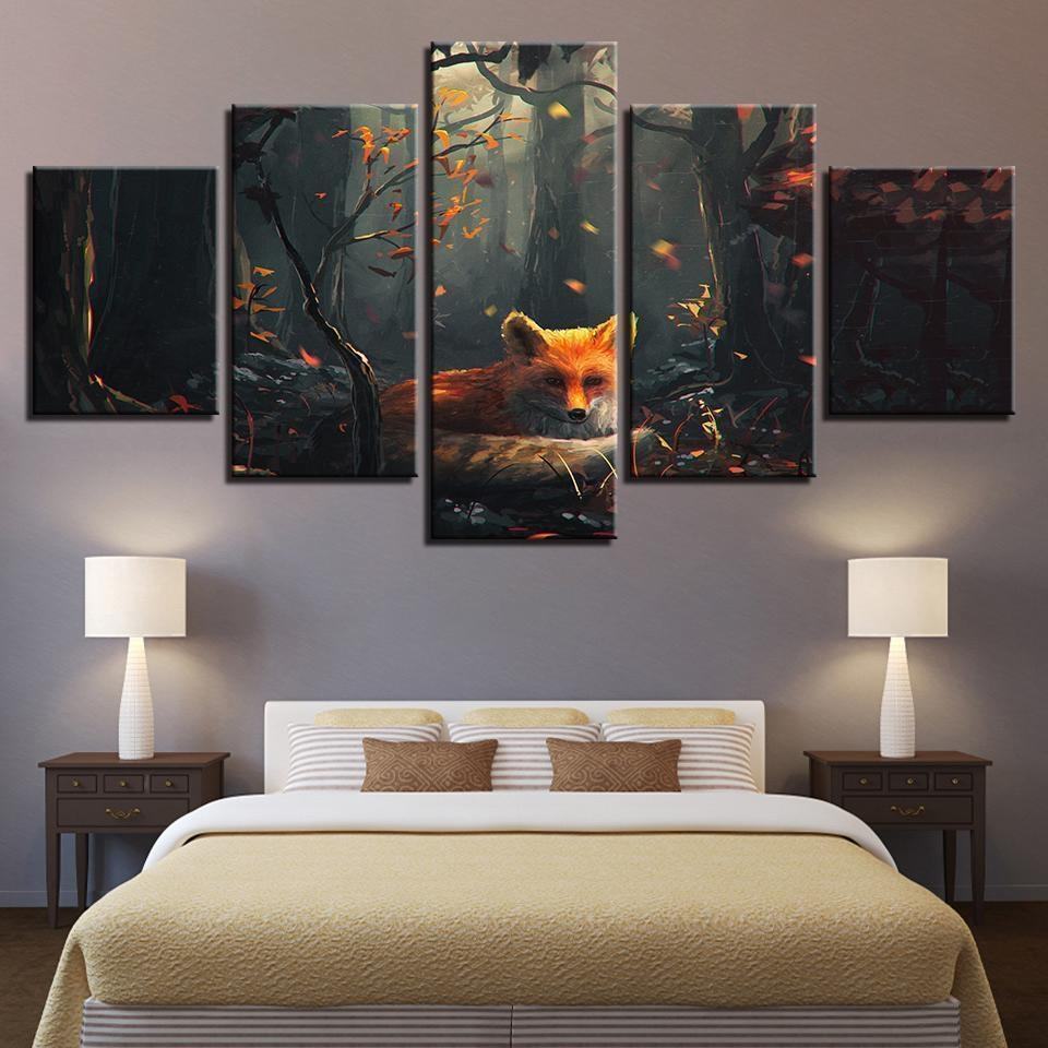 Fashion Forest Animal Fox Abstract Animal Leinwandbilder Kunstdrucke Rahmen