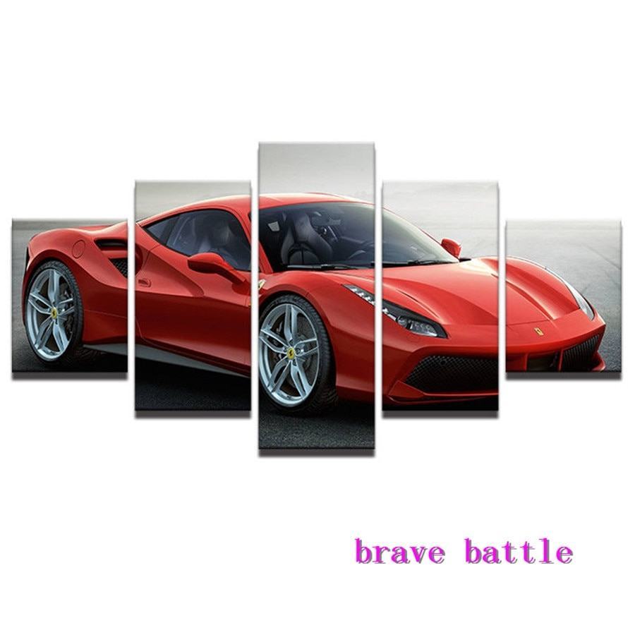 Ferrari 488 Gtb Red Car Leinwandbilder Kunstdrucke  