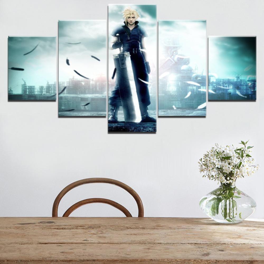 Final Fantasy Cloud Strife 1 Gaming Leinwandbilder Kunstdrucke Rahmen