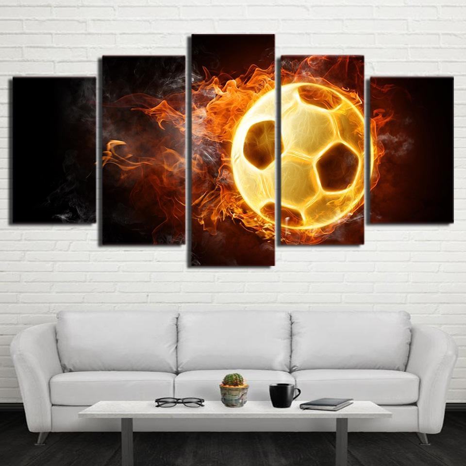 Fire And Football Sport Leinwandbilder – Kunstdrucke Football