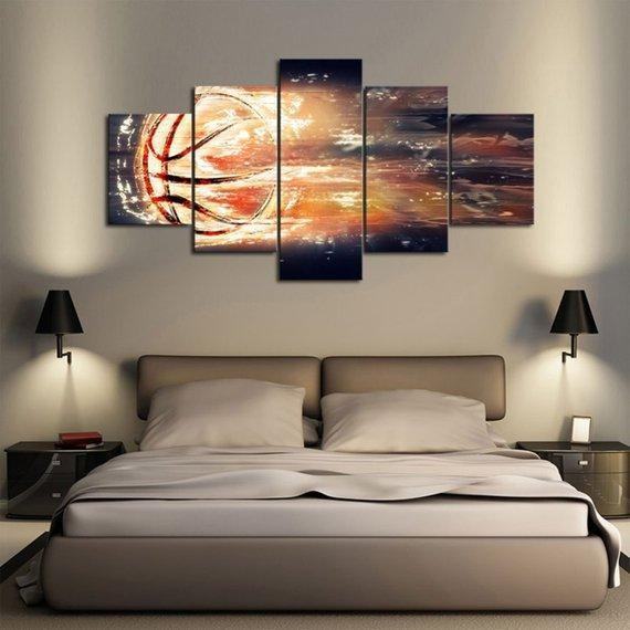 Fire Basketball 01 Sport Leinwandbilder – Kunstdrucke Basketball