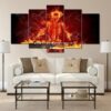 fire flames skull skeleton keyboard player abstract music leinwandbilder kunstdrucke 4885