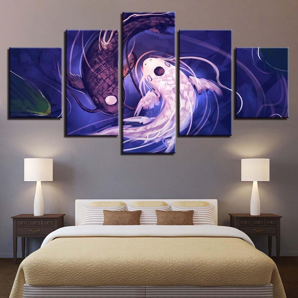 fish koi yin yang awesome revel abstract animal leinwandbilder kunstdrucke 7387
