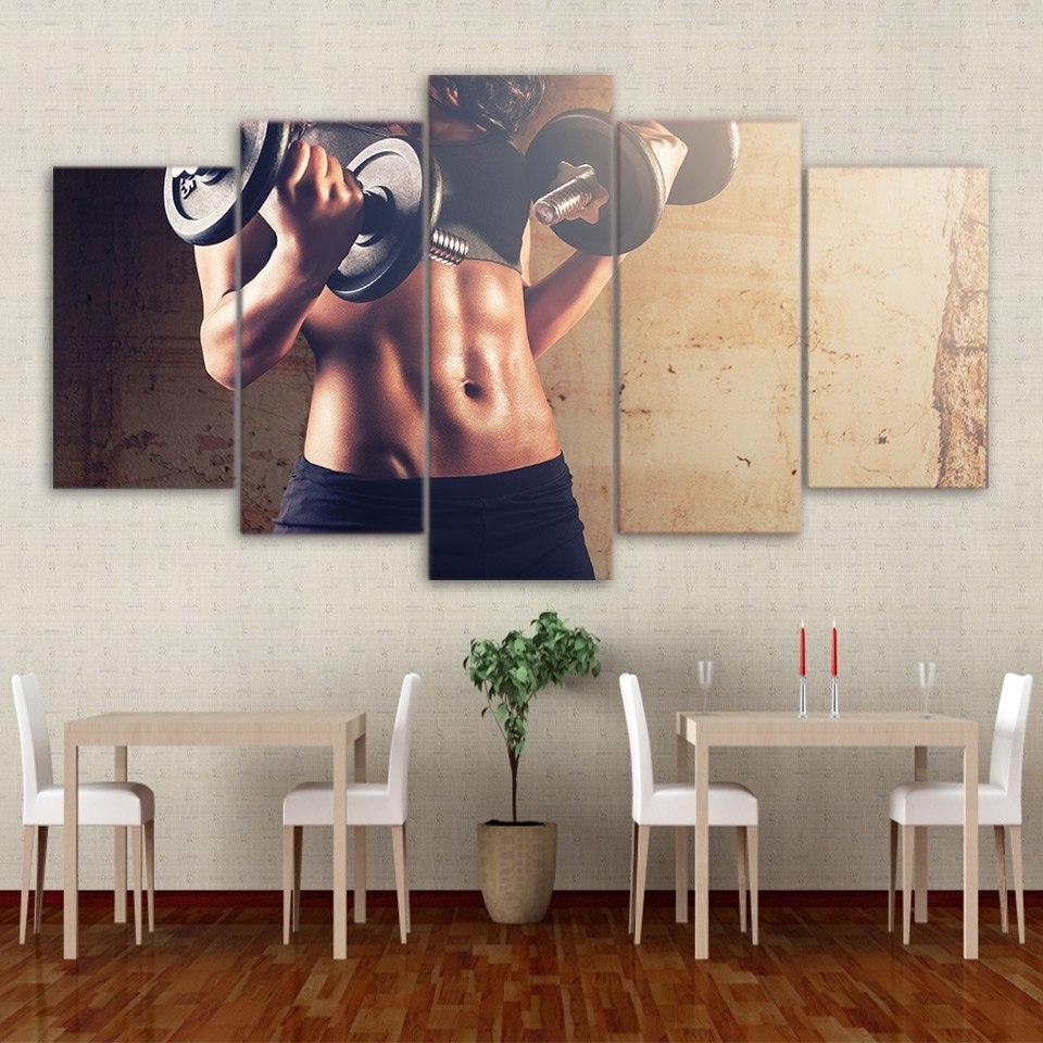 Fitness-Dumbbells für Gym Girls – Sportliche Leinwandbilder für Ihr Zuhause