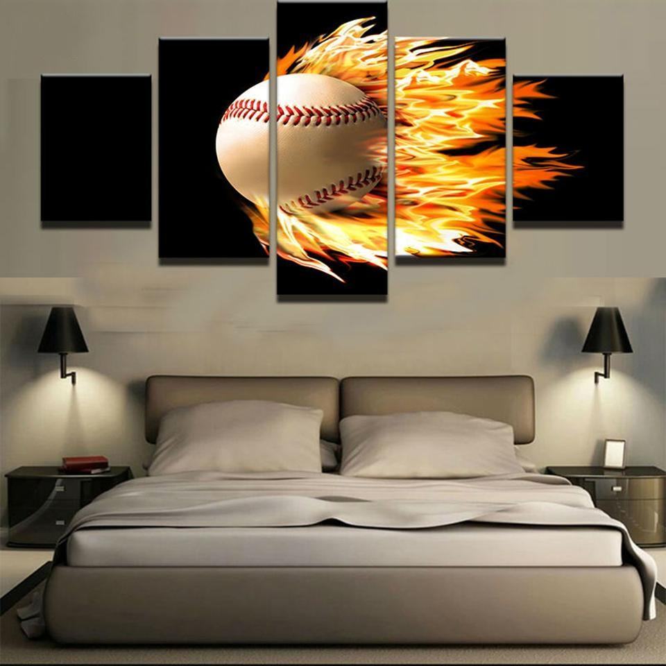 Flame Tennis Ball Sport Leinwandbilder – Kunstdrucke Tennis