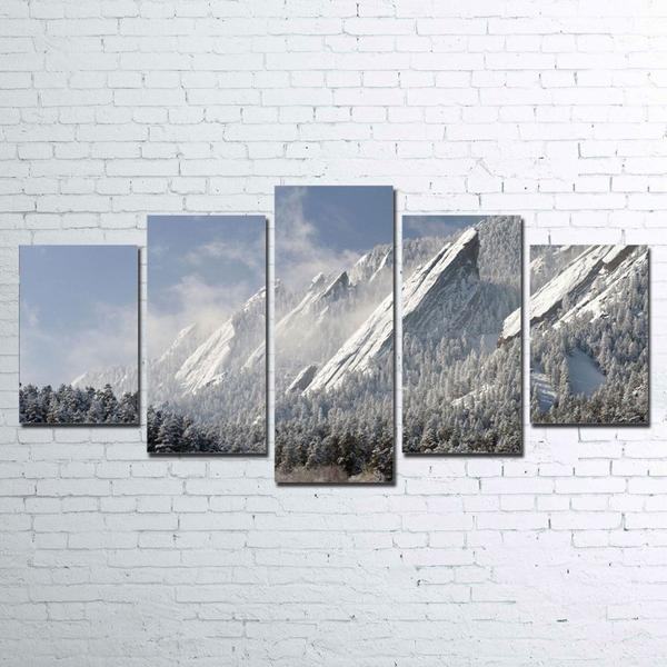 Flatirons Snow Mountain Mountains Nature Leinwandbilder Kunstdrucke Rahmen