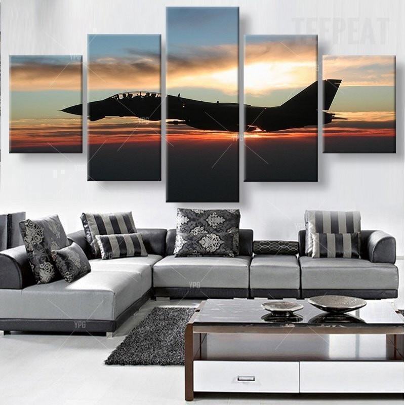 Flugzeuge In Der Dmmerungsreligion Leinwandbilder Kunstdrucke Rahmen