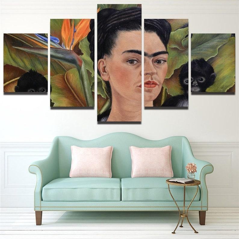 Frida Kahlo Femenistische Blumenknigin Leinwandbilder Kunstdrucke Rahmen