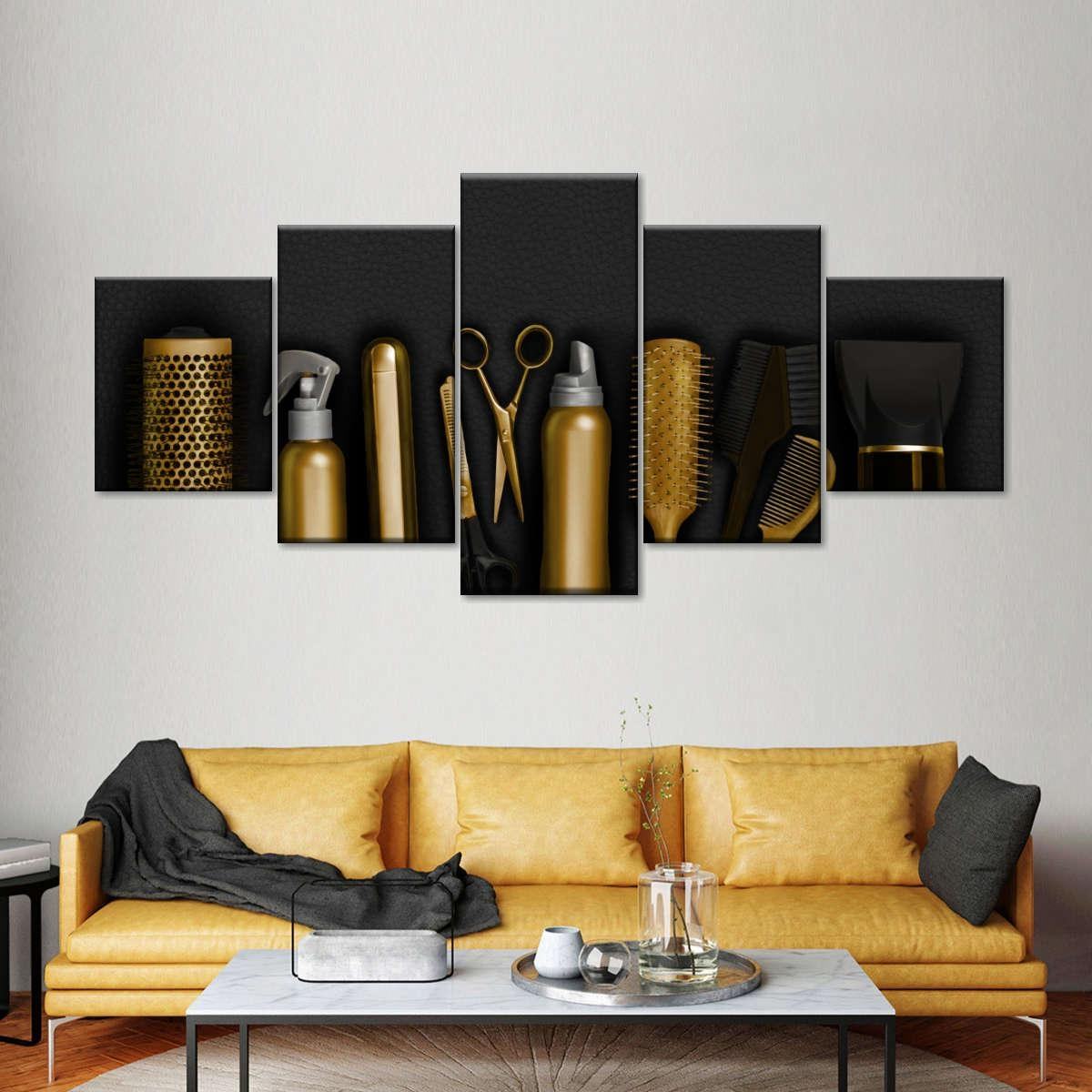 Friseur Werkzeuge Leder Leinwandbilder Kunstdrucke Rahmen