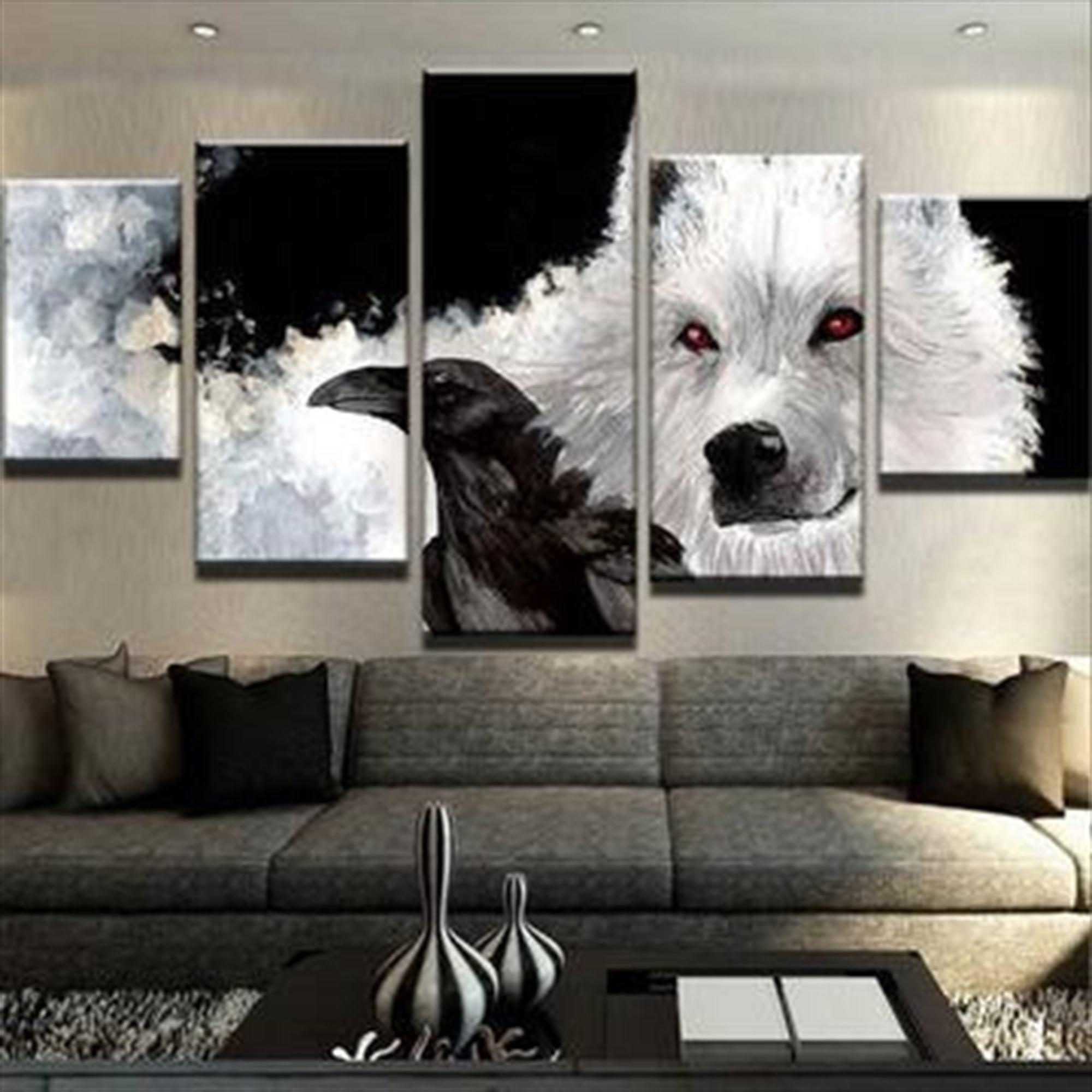 Game Of Thrones Ghost And Crow 1 Film Leinwandbilder Kunstdrucke Rahmen