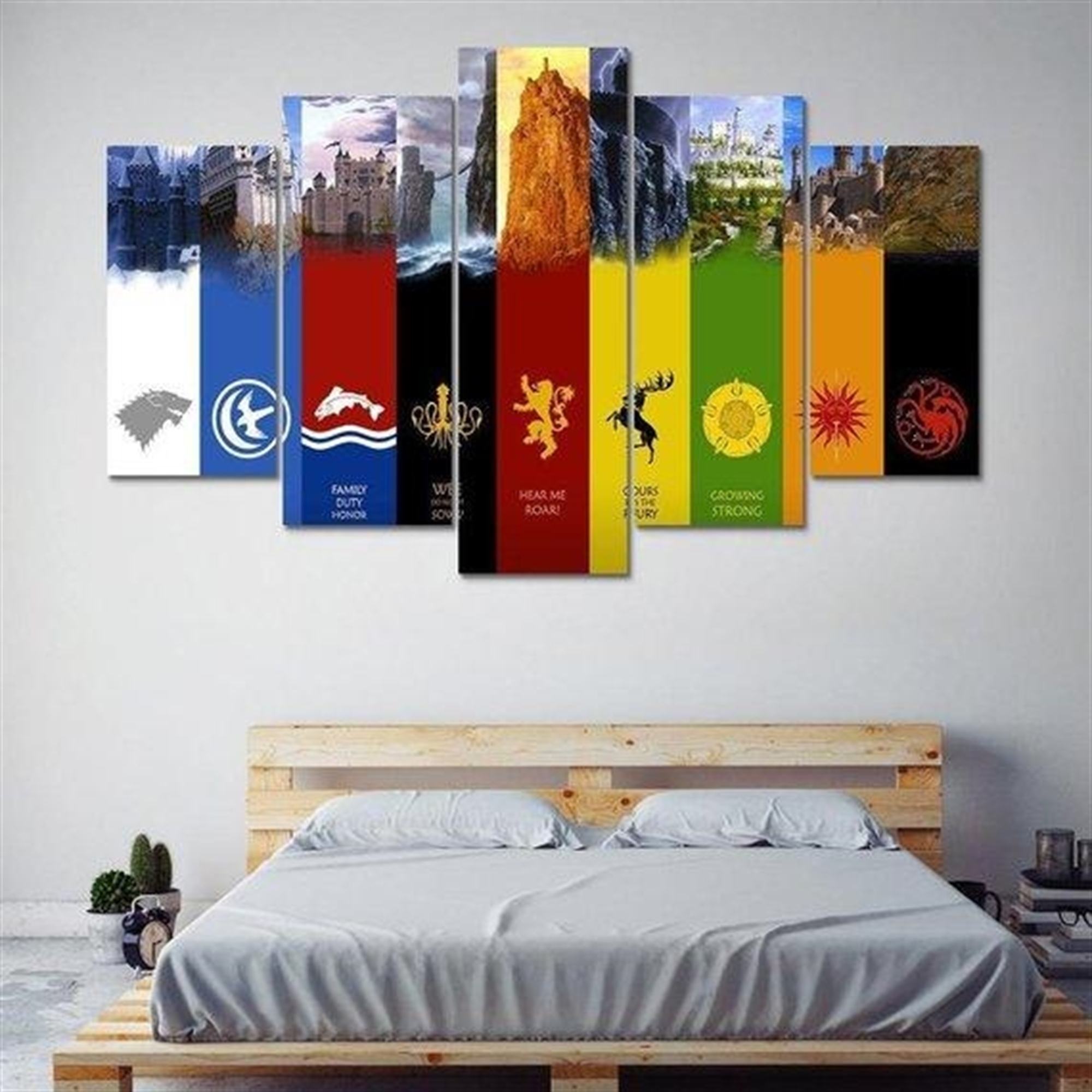 Game Of Thrones House Banners Westeros Film Leinwandbilder Kunstdrucke Rahmen